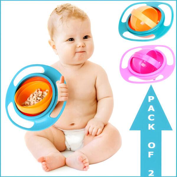 Universal Gyro Bowl  Rotate Spill Proof Baby Feeding Dish Cute Baby Gyro Bowl Childrens Baby Tableware baby gyro bowl  descriptionImage  x